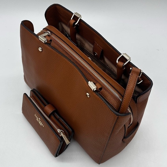 Kate Spade Leila Medium Triple Compartment Satchel Bag & Compact Bifold Wallet - Picture 8 of 15